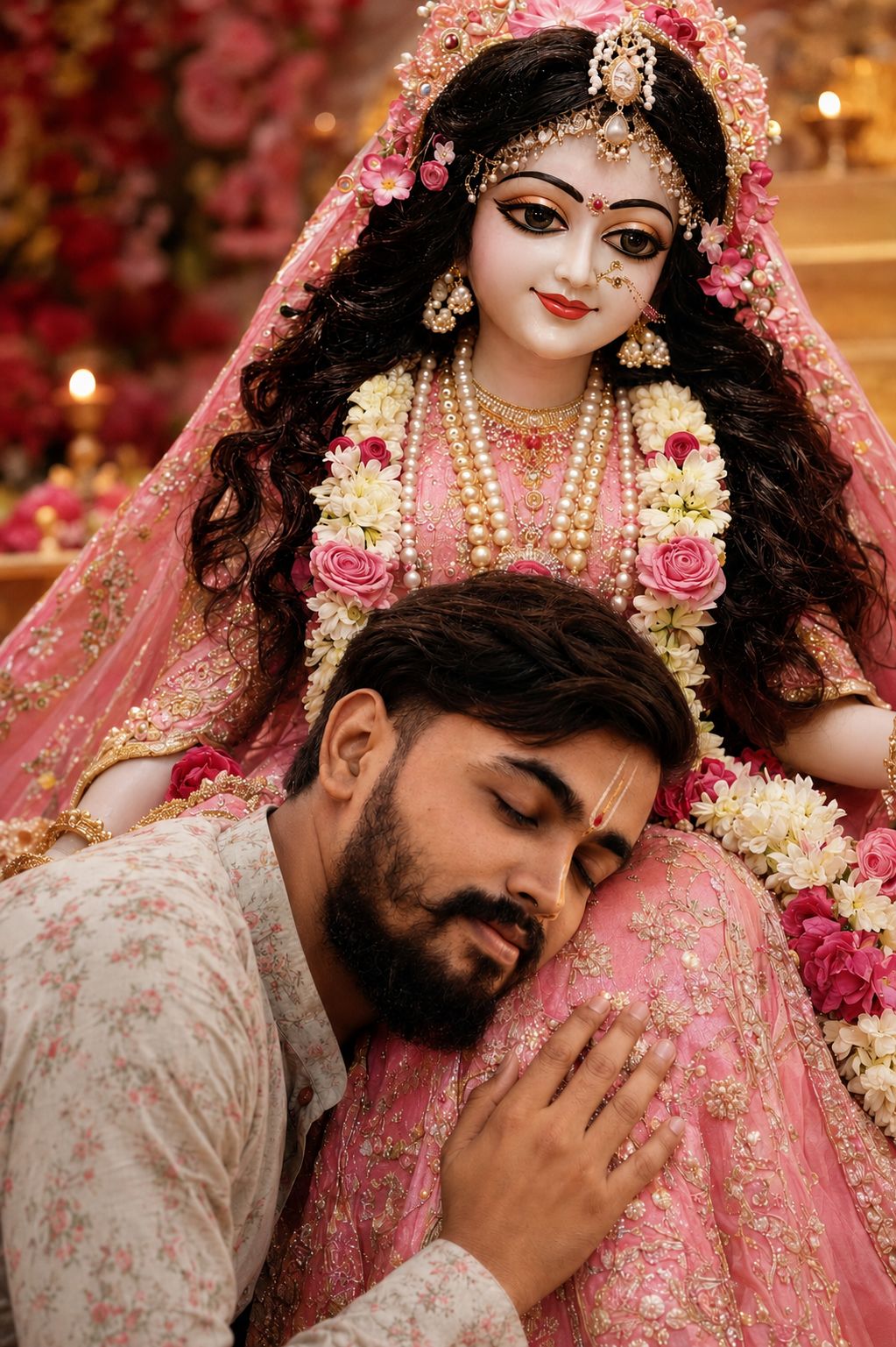 Radha Rani Devotional AI Photo Prompt | Cinematic Krishna Bhakti Portrait